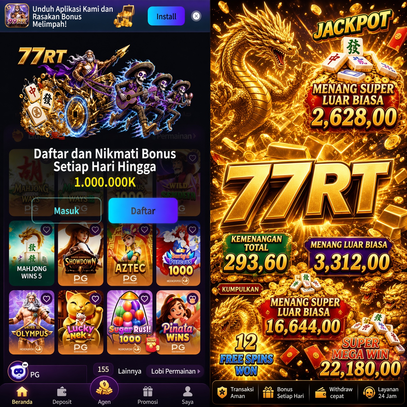 77RT - Destinasi Slot Online Indonesia dengan Ragam Tema Menarik