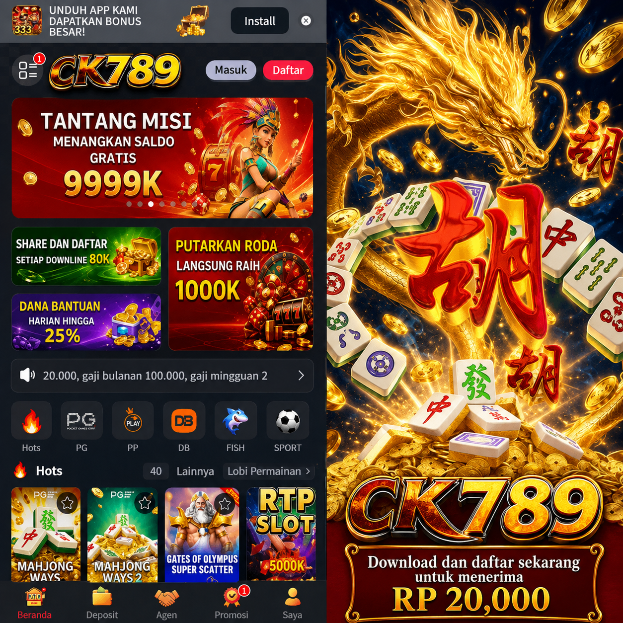 CK789 - Dowdload & Install Aplikasi Slot Asli Minimal Bet 400 Perak
